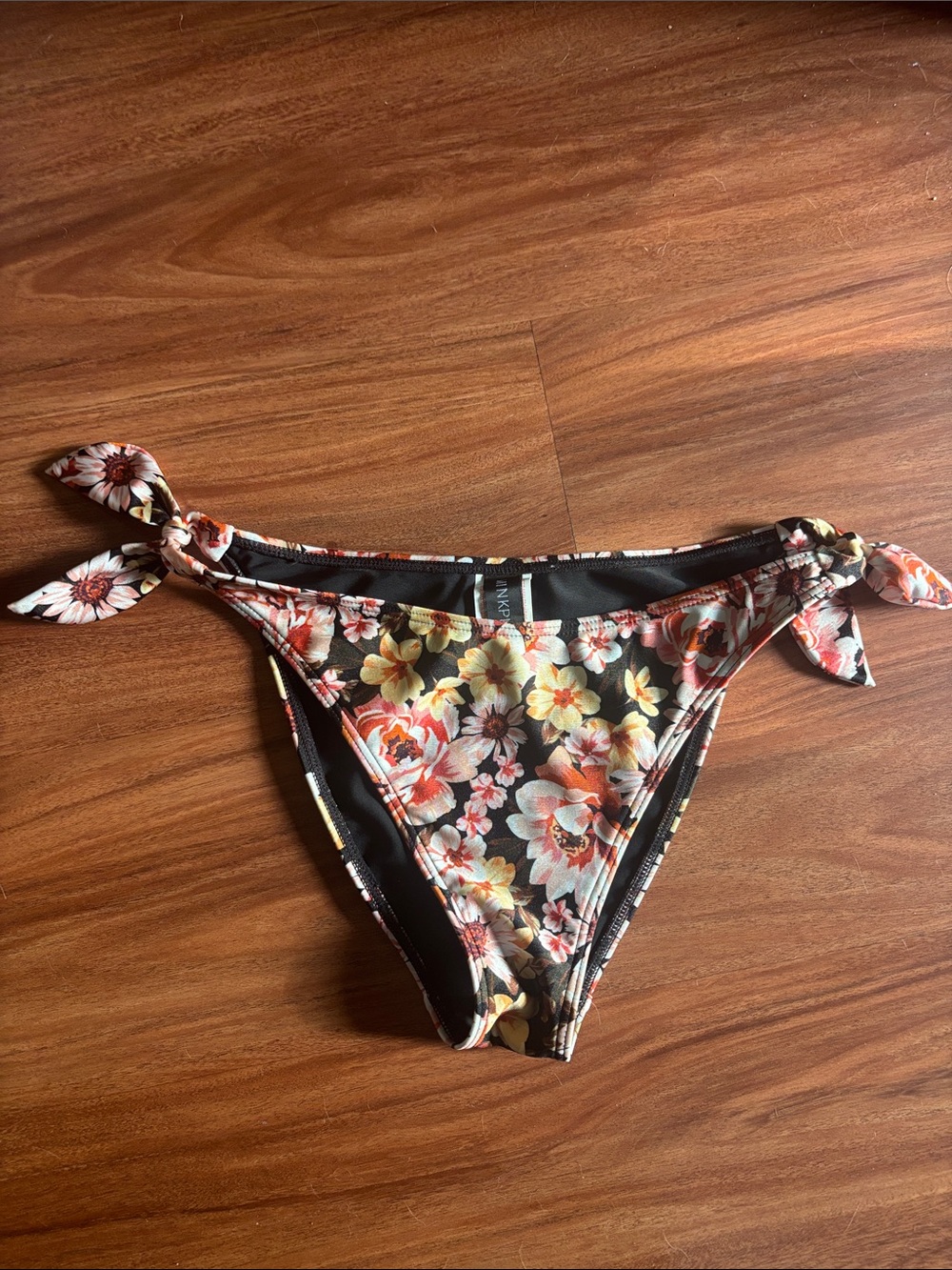MINKPINK | Size M Black Warm Floral Toned Tow Bikini Bottom Shopbop